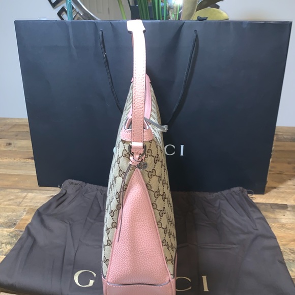 Gucci Original GG Logo Canvas/Leather Hobo Bag - Picture 3 of 8